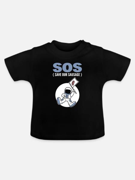 Wurstliebhaber Fleischesser - Baby Bio-T-Shirt mit Rundhals - Schwarz