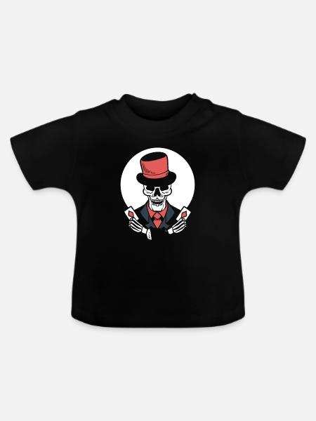 Skelett -Pokerkarten Zauberer - Baby Bio-T-Shirt mit Rundhals - Schwarz