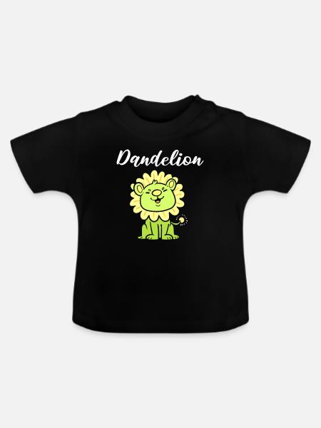 Dandelion Löwentrainer - Baby Bio-T-Shirt mit Rundhals - Schwarz