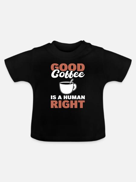 Kaffeetrinker Kaffeeliebhaber - Baby Bio-T-Shirt mit Rundhals - Schwarz