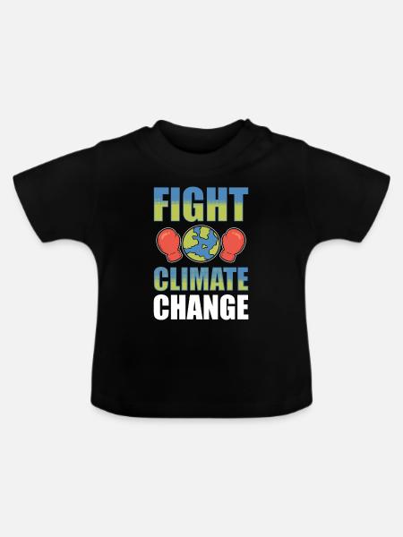 Fight Climate Change Umweltschützer - Baby Bio-T-Shirt mit Rundhals - Schwarz