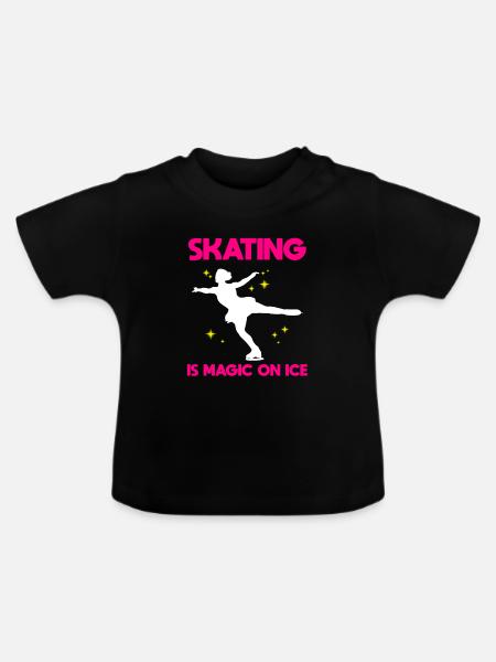 Eiskunstlauf Professioneller Eisläufer - Baby Bio-T-Shirt mit Rundhals - Schwarz
