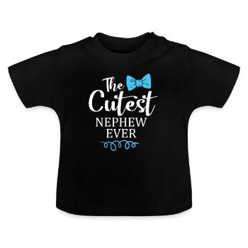 Bébé tante tante marraine naissance anniversaire neveu - T-shirt bio col rond Bébé - noir - Devant