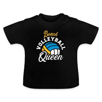 Beach volley - Maglietta ecologica con scollo rotondo per neonato - nero - Fronte