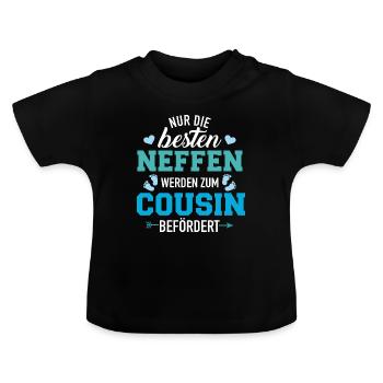 Cousin - Baby Bio-T-Shirt mit Rundhals - Schwarz - Vorne