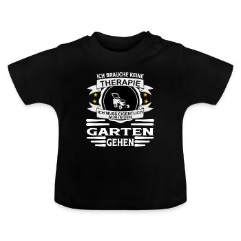 Garten Shirt Therapie - Baby Bio-T-Shirt mit Rundhals - Schwarz - Vorne