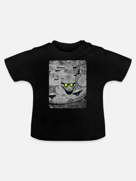 Snake reptile sunglasses - Baby Organic T-Shirt with Round Neck - black