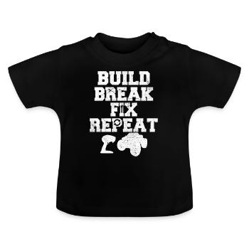 RC remotely controlled - Baby Organic T-Shirt with Round Neck - black - Front
