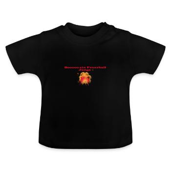 Feuerball T-Shirt - Baby Bio-T-Shirt mit Rundhals - Schwarz - Vorne