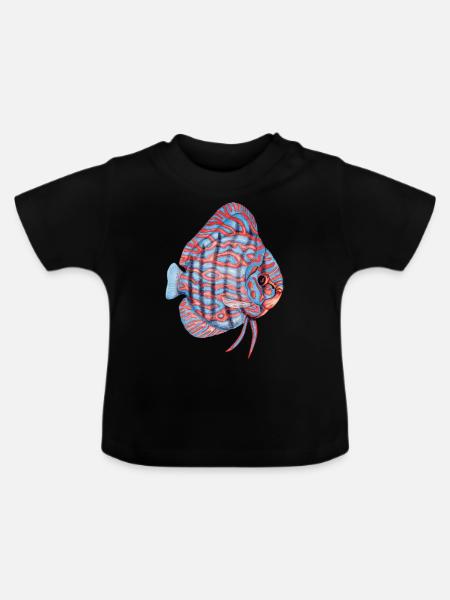 Diskus - Baby Bio-T-Shirt mit Rundhals - Schwarz