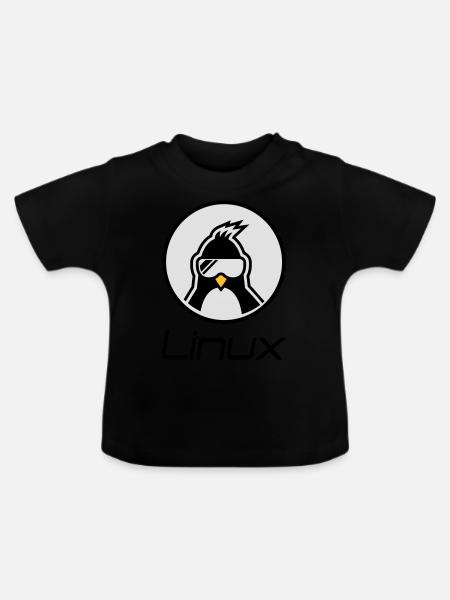 linux - Baby Bio-T-Shirt mit Rundhals - Schwarz
