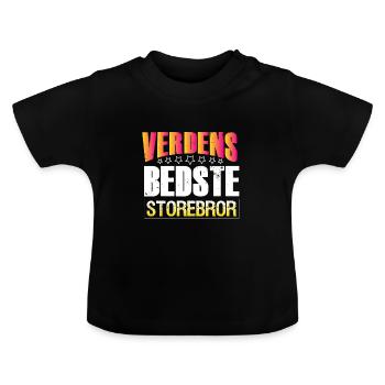 Die weltbesten Samerer mit dem großen Bruder - Baby Bio-T-Shirt mit Rundhals - Schwarz - Vorne