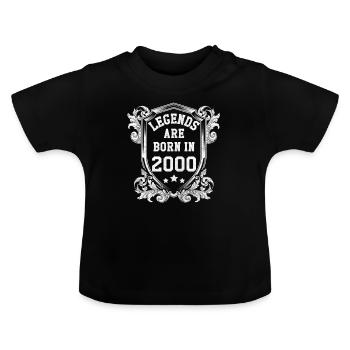 2000 - T-shirt bio col rond Bébé - noir - Devant