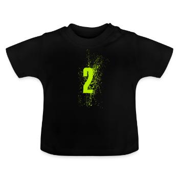 2 - Baby Organic T-Shirt with Round Neck - black - Front