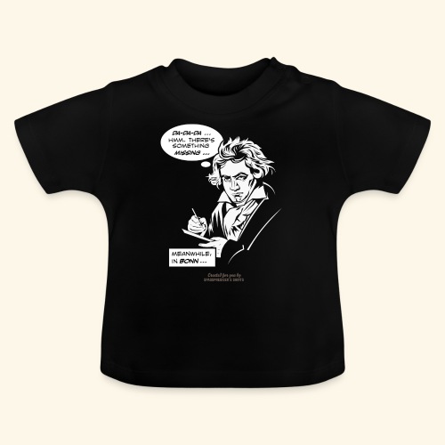 Beethoven mit Sprechblase beim Komponieren - Baby Bio-T-Shirt mit Rundhals