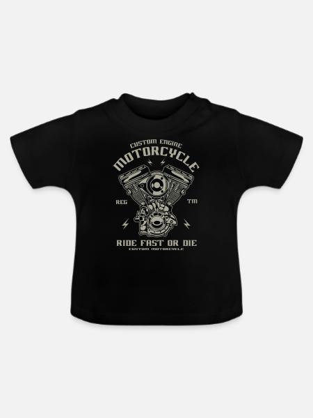 Motorrad - Baby Bio-T-Shirt mit Rundhals - Schwarz