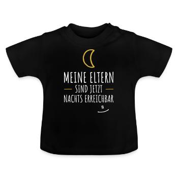 Neugeborenes Baby Geburt Eltern Babysprüche Kind - Baby Bio-T-Shirt mit Rundhals - Schwarz - Vorne