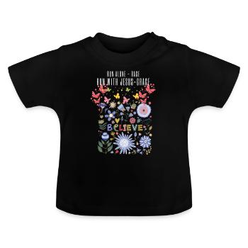 Jesus Christus,Jesus Christus,Jesus Christus,Jesus - Baby Bio-T-Shirt mit Rundhals - Schwarz - Vorne
