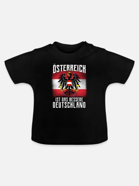 Österreich Tshirt - Baby Bio-T-Shirt mit Rundhals - Schwarz