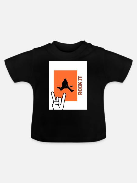 ROCK IT - Baby Bio-T-Shirt mit Rundhals - Schwarz