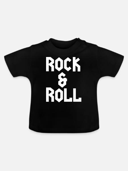 Rock 'n' Roll - Baby Bio-T-Shirt mit Rundhals - Schwarz