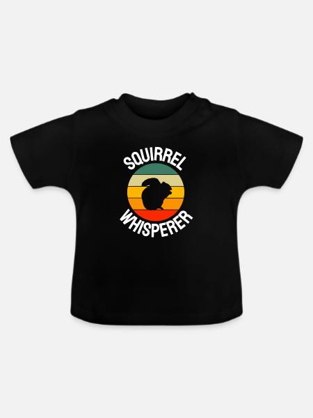 Eichhörnchen Flüsterer Waldtier Retro Eichhörnchen - Baby Bio-T-Shirt mit Rundhals - Schwarz