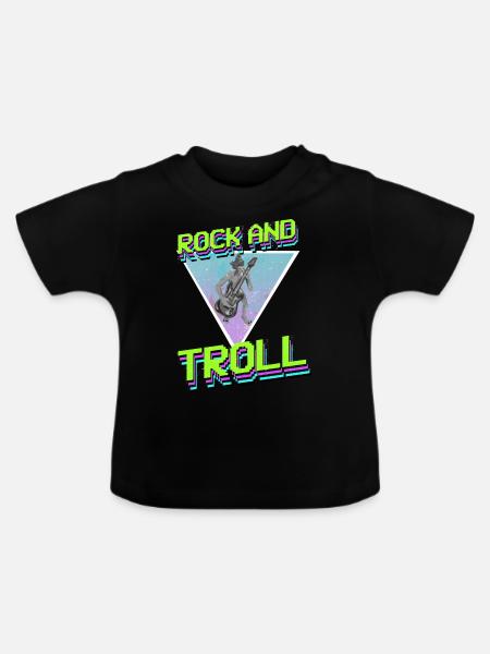 Rock und Troll - Baby Bio-T-Shirt mit Rundhals - Schwarz