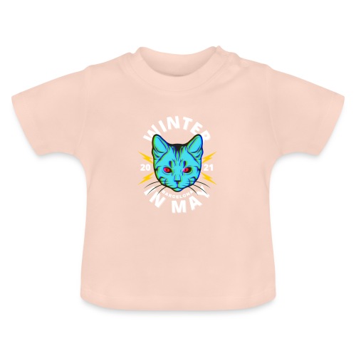 White cat - Camiseta orgánica para bebé con cuello redondo