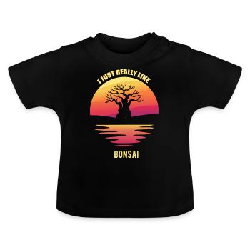 Bonsai - Baby Organic T-Shirt with Round Neck - black - Front