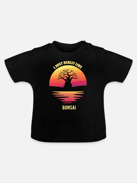 Bonsai - Baby Bio-T-Shirt mit Rundhals - Schwarz