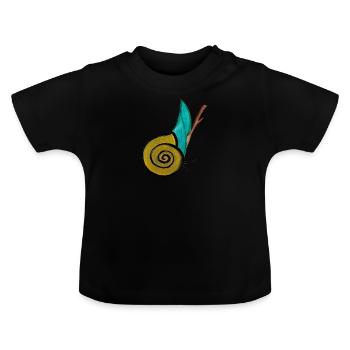 golden snail - Baby Bio-T-Shirt mit Rundhals - Schwarz - Vorne