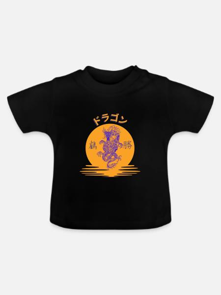 ドラゴン 2023 - Baby Bio-T-Shirt mit Rundhals - Schwarz