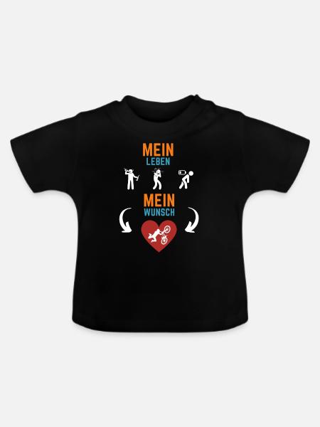 Mein Leben Mein Wunsch - Baby Bio-T-Shirt mit Rundhals - Schwarz
