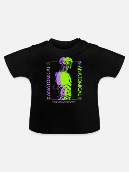 Anatomical Streetwear - Baby Bio-T-Shirt mit Rundhals - Schwarz