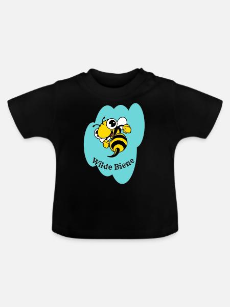 Wilde Biene - Baby Bio-T-Shirt mit Rundhals - Schwarz
