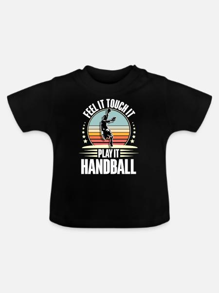 Handball Handballer - Baby Bio-T-Shirt mit Rundhals - Schwarz