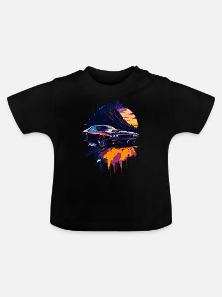 Klassischer Sportwagen - Baby Bio-T-Shirt mit Rundhals - Schwarz