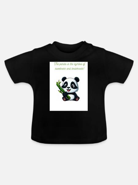 Panda-Skin - Baby Bio-T-Shirt mit Rundhals - Schwarz