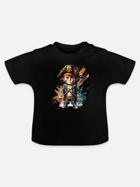 PiratBoy - Baby Bio-T-Shirt mit Rundhals - Schwarz