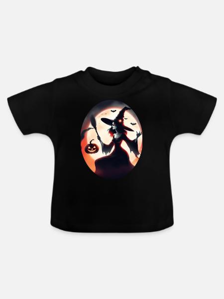 Halloween - Baby Bio-T-Shirt mit Rundhals - Schwarz