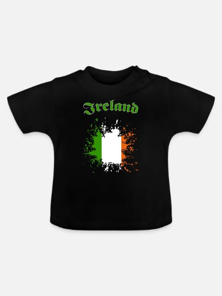 Ireland - Baby Bio-T-Shirt mit Rundhals - Schwarz