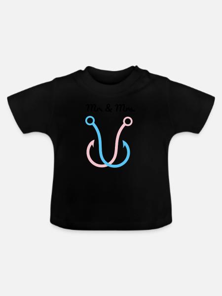 Angelhaken - Baby Bio-T-Shirt mit Rundhals - Schwarz