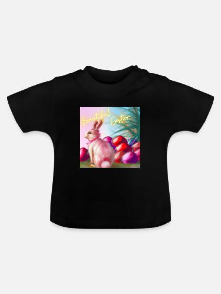 Bezaubernde Ostern - Baby Bio-T-Shirt mit Rundhals - Schwarz