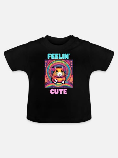 Feeling Cute - Baby Bio-T-Shirt mit Rundhals - Schwarz