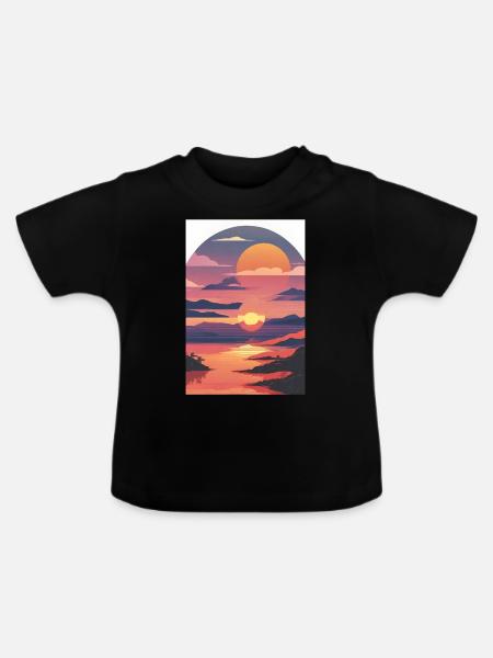 Sommerurlaub am Meer - Baby Bio-T-Shirt mit Rundhals - Schwarz