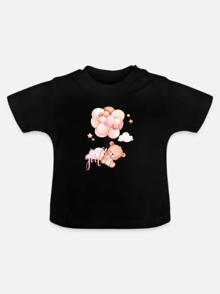Its a girl - Baby Bio-T-Shirt mit Rundhals - Schwarz