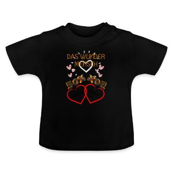 Baby Strampler 50% - Baby Bio-T-Shirt mit Rundhals - Schwarz - Vorne