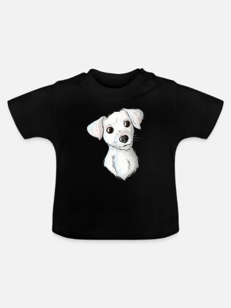 Jack Russell Pattern 2 - Baby Bio-T-Shirt mit Rundhals - Schwarz