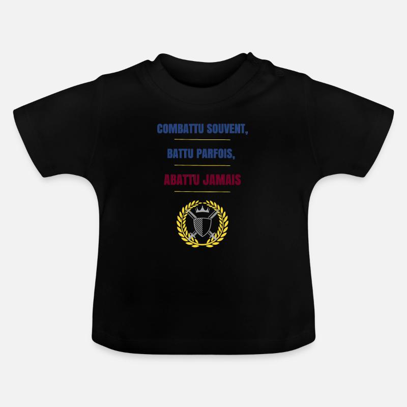 Détermination Invincible - T-shirt bio col rond Bébé - noir