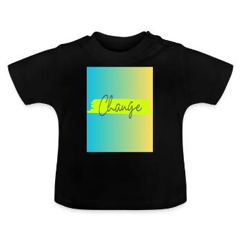 Change "turquoise goes yellow" - Baby Bio-T-Shirt mit Rundhals - Schwarz - Vorne